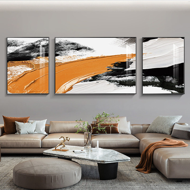 侘寂风客厅装饰画极简肌理感沙发背景墙挂画简约抽象走廊三联壁画,家居饰品,现代装饰画,淘宝优惠券,粉丝福利购,淘宝优惠卷