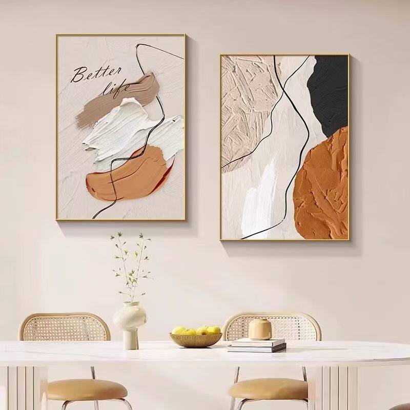 餐厅装饰画轻奢高级感挂画现代简约抽象背景墙壁画客厅卧室床头画