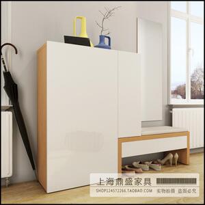 现代多功能储物鞋柜板式环保门厅柜镜面隔断柜玄关鞋架定制包邮