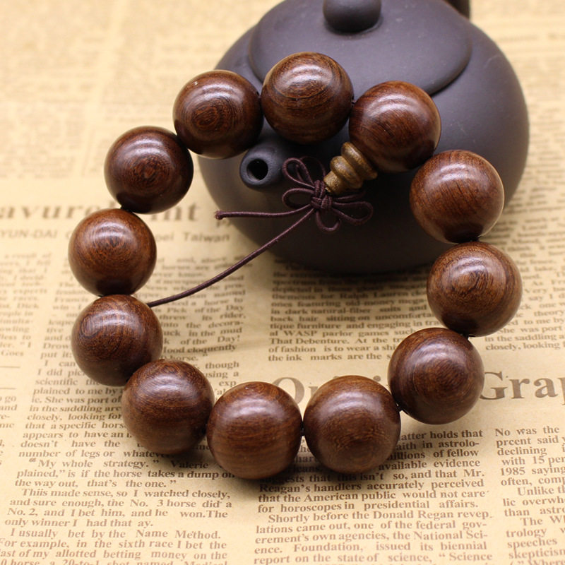 金丝檀木佛珠手串手链檀香木12颗流行男女文玩旅游地摊档位珠汽车