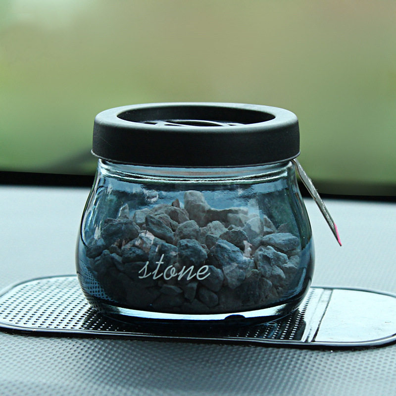 车载沸石香水座式香薰车载固体香水创意车内饰品沸石摆件