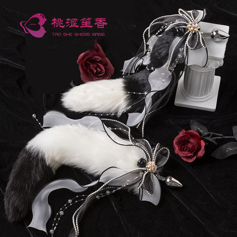 可爱毛绒狐狸尾巴猫尾cosplay情侣道具角色扮演小尾巴插件可拆卸