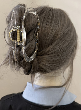 Busan亚克力异形不规则大号抓夹后脑勺盘发高马尾鲨鱼夹发夹头饰