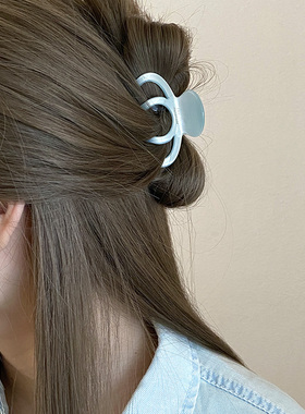 Busan 韩国ins南瓜中号醋酸抓夹简约法式气质半扎发抓鲨鱼夹发饰