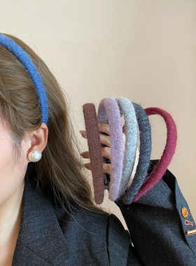 Busan秋冬针织毛线细发箍甜美气质百搭压发头箍日常洗脸发卡发饰