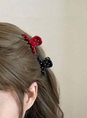 Busan彩色镶钻醋酸发夹侧边时尚洋气小号刘海抓夹半扎小夹子发饰