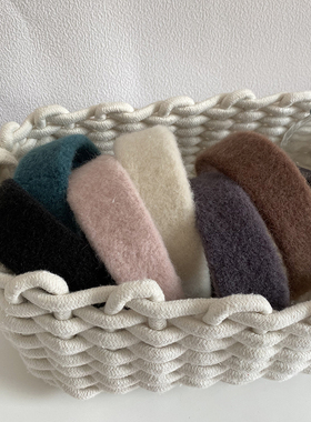 「Busan」ins纯色温柔毛呢发箍韩国简约百搭森系头箍少女发卡发饰