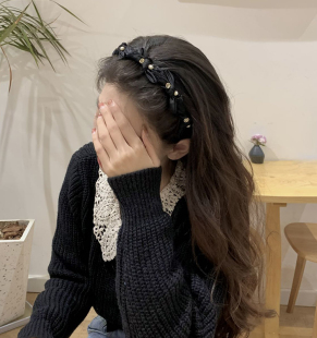 「Busan」超仙蝴蝶结珍珠发箍2024年新款 百搭高级感气质头箍发卡
