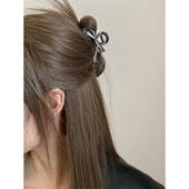 Busan小众设计感金属蝴蝶结中号抓夹2025年高级感半扎发夹鲨鱼夹