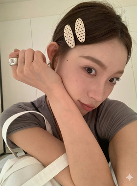 Busan韩系椭圆波点醋酸发夹BB夹甜美少女心碎发刘海夹侧边夹发饰