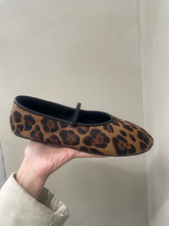 诗歌兰真皮女鞋2026新款时尚百搭平底豹纹一字带浅口单鞋奶奶鞋潮,女鞋,浅口单鞋,淘宝优惠券,粉丝福利购,淘宝优惠卷