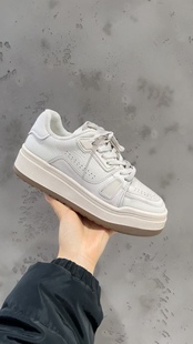 2025新款 球鞋 时尚 板鞋 百搭舒适厚底休闲鞋 欧洲站真皮加绒保暖女鞋