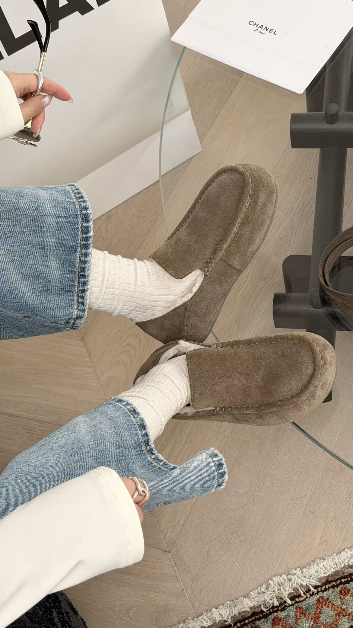 诗歌兰厚底加绒保暖一脚蹬女鞋