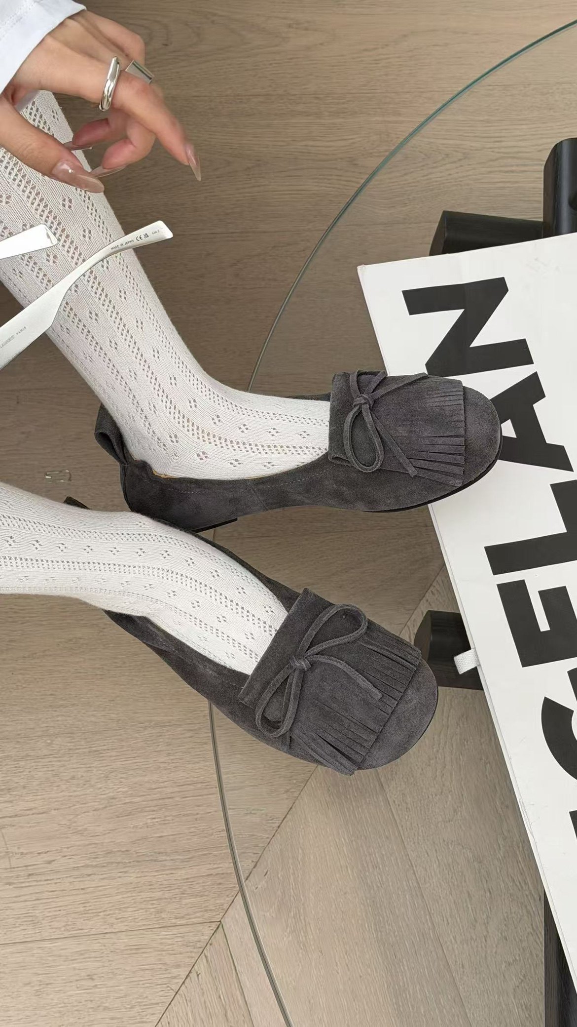 诗歌兰真皮女鞋2026新款时尚百搭平底蝴蝶结浅口单鞋豆豆鞋奶奶鞋,女鞋,浅口单鞋,淘宝优惠券,粉丝福利购,淘宝优惠卷