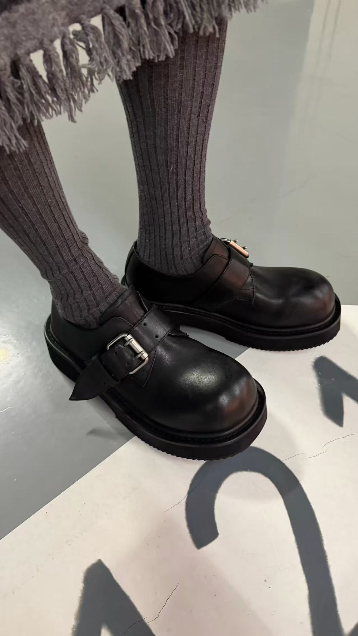 诗歌兰真皮女鞋2026春新款时尚百搭舒适厚底增高乐福鞋单鞋皮鞋潮,女鞋,浅口单鞋,淘宝优惠券,粉丝福利购,淘宝优惠卷