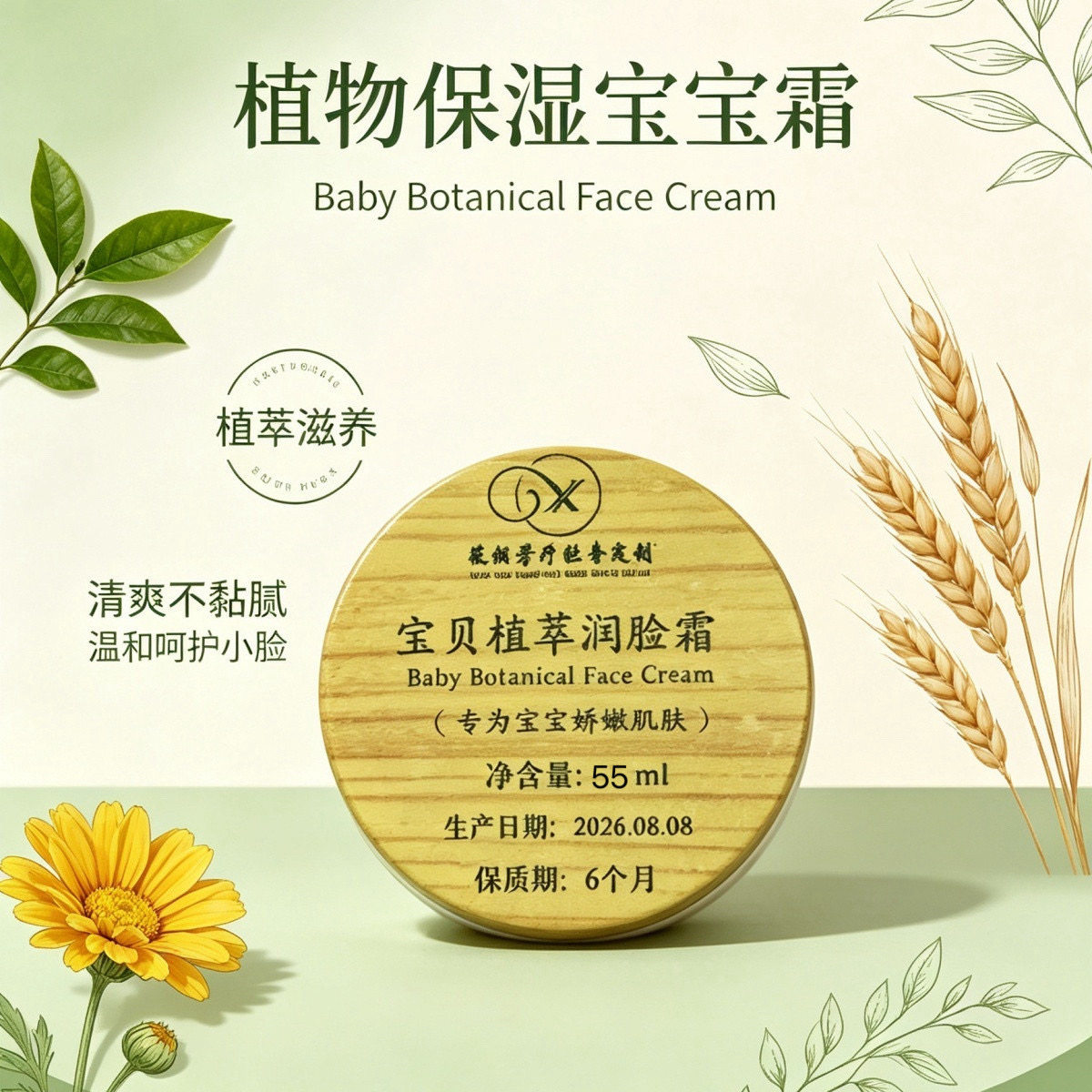 芳疗定制植萃萌宝舒润霜保湿滋润干皮脱皮皲裂天然温和无添加35g