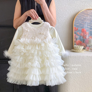 女童连衣裙秋冬公主裙儿童蓬蓬裙2025新款洋气小女孩生日礼服