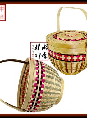 制品购物篮提蓝跳舞纯手工竹编