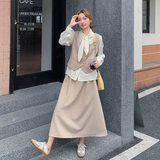 法式马甲衬衫裙女2025春季新款高级感气质半身裙潮，女装短外套，婷丫丫