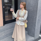 法式马甲衬衫裙女2025春季新款高级感气质半身裙潮，女装短外套，婷丫丫