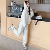 现货215-24029-P175简约连帽卫衣套装上下件两件套（控258），女装短外套，婷丫丫