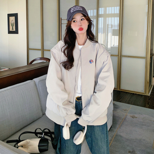 美式慵懒chic棒球服外套女春秋2025新款独特超好看学院风百搭夹克图片
