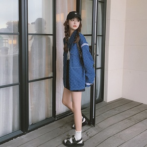 港风复古设计感牛仔外套女2025年春季新款小个子宽松显瘦短款上衣图片