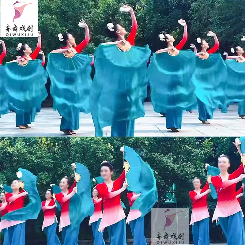 真丝舞蹈扇只留清香春来报扇子