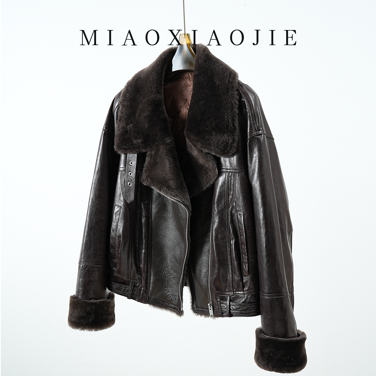 欧货真皮小皮衣女短款鹅绒羽绒服