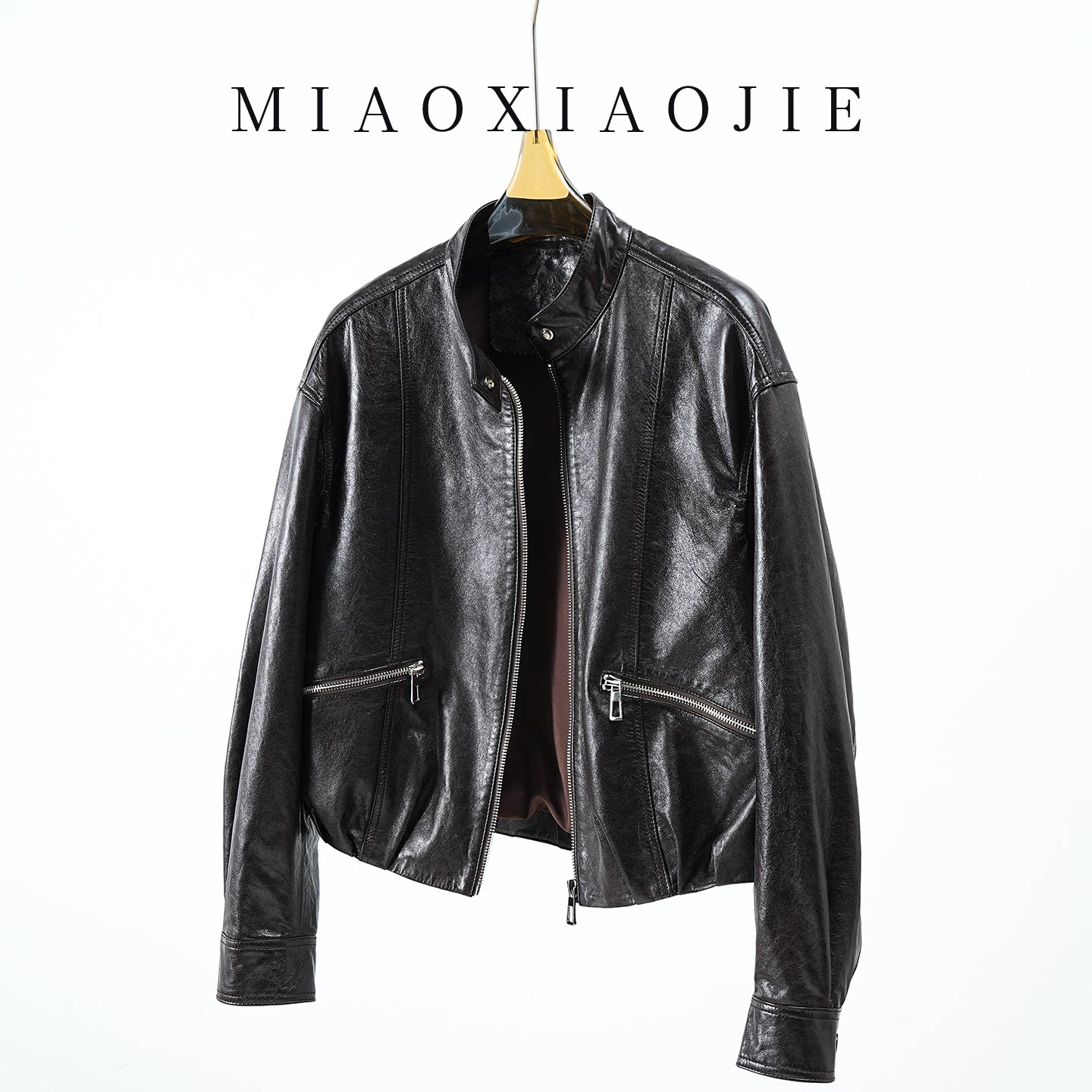 欧洲站高端小羊皮真皮皮衣女短款2026春季新款小个子皮夹克外套