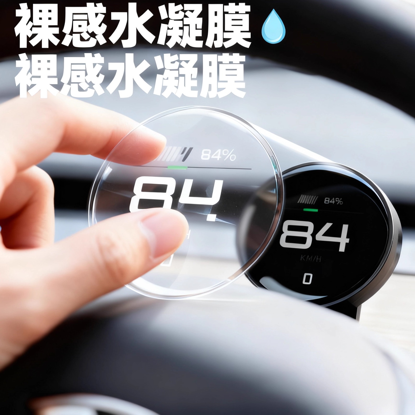 特斯拉换新版modely空气码表饼pro全能仪表盘保护膜水凝膜
