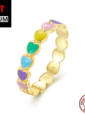 艾芙乐跨境个性镀黄金彩色爱心