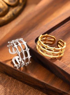 不锈钢多层三环钛钢戒指