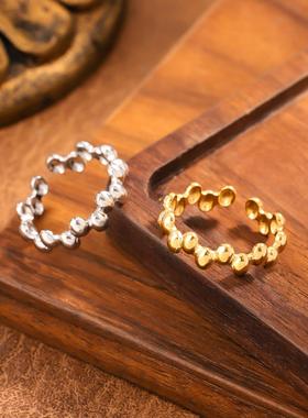 钛钢不掉色几何开口戒指