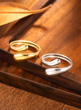 跨境热销不掉色水滴开口戒