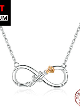 亚马逊热卖纯银无穷玫瑰花气质