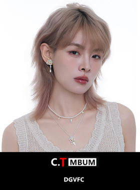 原创设计双层珍珠叠戴镂空彩色花