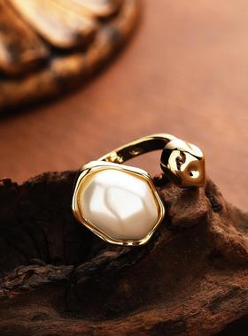 轻奢巴克洛珍珠开口戒指女款