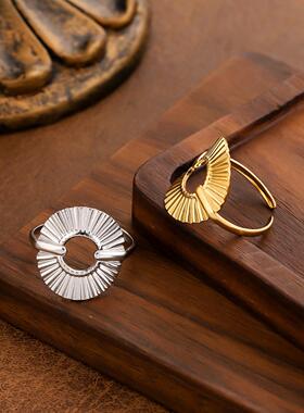 欧美ins风18K镀金钛钢戒指