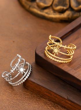 欧美不锈钢几何轻奢戒指