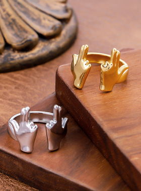 欧美风嘻哈戒指女6124