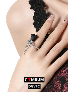 日韩玫瑰花开口戒指女个性时尚高