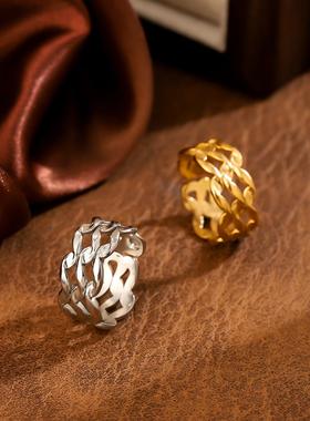 嘻哈风不锈钢复古钛钢指戒