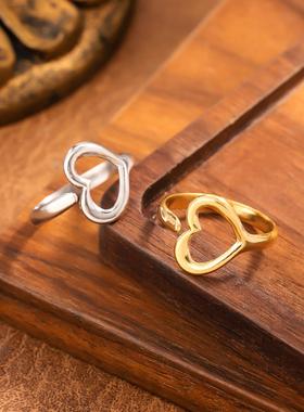 欧美高级感心形开口戒指