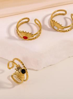 欧美简约双层线条睫毛戒指