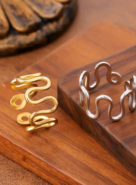 艾芙乐原创天使之翼开口戒指s925