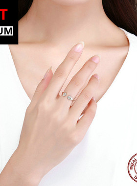 跨境百搭饰品手饰萌爪纯银饰品S925气质女爪印镀金简约银饰戒指