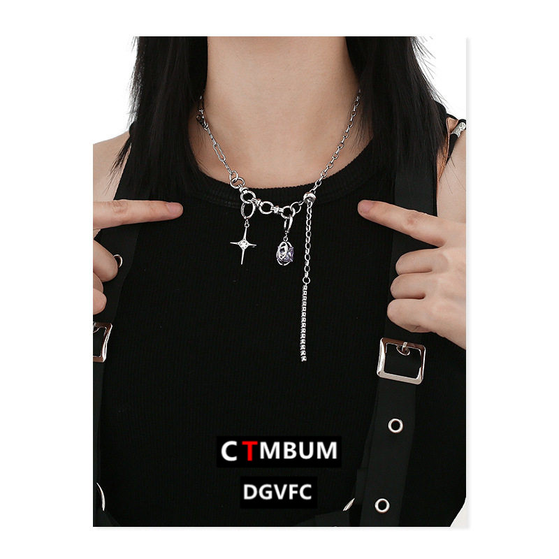 ins项链一款多戴趣味可重组耳环吊坠设计感新款甜酷风锁骨毛衣链