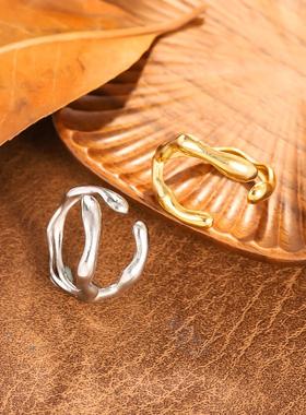 钛钢开口戒指简约冷淡风批发