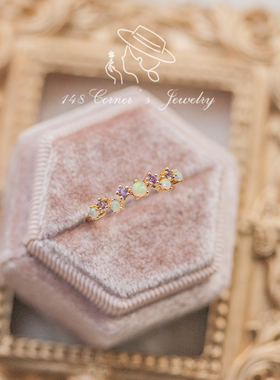 日系梦幻薰衣草紫色戒指925女